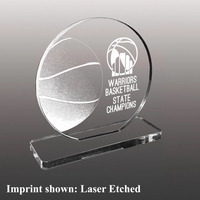 Basketball Themed Acrylic Award - Laser Etched