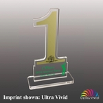 Number One Shaped Acrylic Award - Ultra Vivid Color