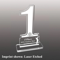 Number One Shaped Acrylic Award - Laser Etched