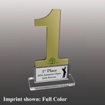 Number One Shaped Acrylic Award - Full Color