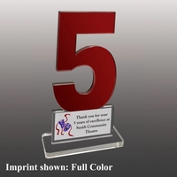 Acrylic award with number 5 design.... from ASI 72521 Morris Magnets