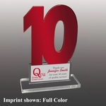 Number Ten Shaped Acrylic Award - Full Color