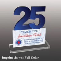 Number Twenty-Five Shaped Acrylic Award - Full Color