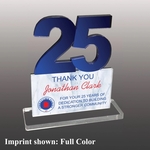 Number Twenty-Five Shaped Acrylic Award - Full Color