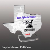 State of Texas Shaped Acrylic Award - Full Color