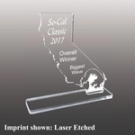 State of California Shaped Acrylic Award - Laser Etched