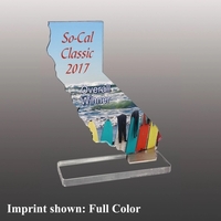 State of California Shaped Acrylic Award - Full Color