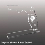 State of Florida Shaped Acrylic Award - Laser Etched