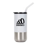 Zoro Stainless Steel 16 Ounce Cup with PP Liner and Straw