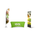 34"w79"h Retractable Banner, Feather Flag & 6' Table Cover