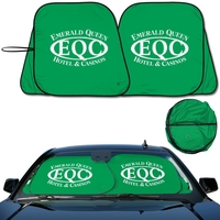 Green Patented collapsible fabric sunshade dual panel with easy... from ASI...