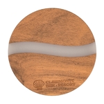 Acacia and Resin Round Coaster