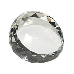 3" Clear Round Crystal Paperweight