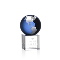 Charming and Elegant Globe Award features Gold or Silver filled continents......