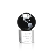 Charming and Elegant Globe Award features Gold or Silver filled continents......