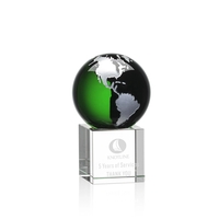 Charming and Elegant Globe Award features Gold or Silver filled continents......