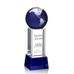 Luz Globe Award on Base - Blue/Silver