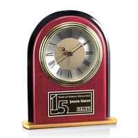 Rosewood, black and gold 6 1/2" arch shape clock.... from ASI 84592 St Regis...