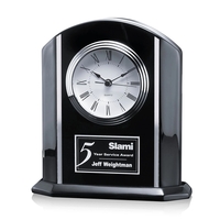 Black arch shape clock with aluminum accents.... from ASI 84592 St Regis Group