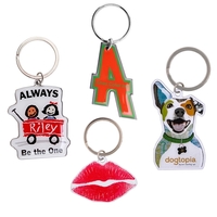 Stainless steel custom full color keychains in assorted sizes with epoxy......