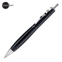 Blackpen Click-Action Ballpoint Pen, Unique Clip, Chrome