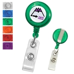 Economy Custom Translucent Badge Reel w/ Standard Belt Clip