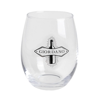 9 oz. stemless wine glass with tapered design and flat bottom.... from ASI...