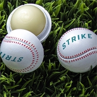 Lip moisturizer made of natural beeswax in a baseball shaped container.......