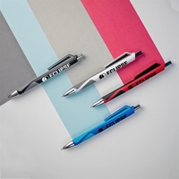 A colorful jumbo rubberized barrel pen with a ridged grip for... from ASI...