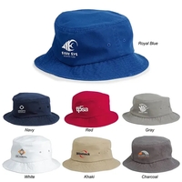 Unstructured bucket cap made of 100% bio-washed chino twill with sewn... from...