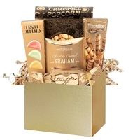 Golden Basket of Snacks