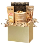 Golden Basket of Snacks