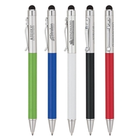 Twist-action aluminum ballpoint pen with bright lacquered barrel, matte...