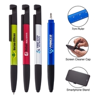 8-in-1 pen with capacitive stylus tip, rulers, smartphone stand, screen...