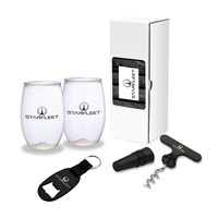 4 piece gift set with two 16 oz. PET wine tumblers,... from ASI 67866...