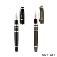 Rollerball pen with cap-off design, brass cap and barrel, chrome clip... from...
