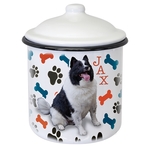 6.25" x 4.7" White/Black Canister with Lid