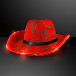 Christmas Cowboy Hats, Holly & Lights with Black Band