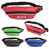 Fanny pack with battery-operated light strip, zipper closure and 60"...
