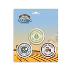 Three 1.75" Pin-Back Buttons on Backing Card