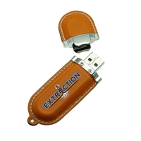 Hazelhurst Leather Round Stitch USB