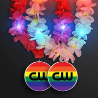 Light Up Hawaiian Leis with Custom Rainbow Medallion; Imprint Pricing... from...