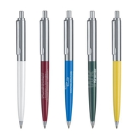 Contemporary ballpoint pen with chrome plated metal barrel and tip... from...