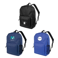 Spacious 17" backpack with a front pocket and side water bottle... from ASI...