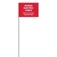 1-Color 2.5 x 3.5" Custom Marking Vinyl Flag with 11.5" Wire... from ASI...