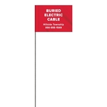 1-Color 2.5" Custom Marking Flag with Wire Staff