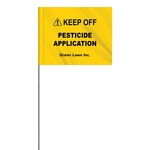 1-Color 4 x 5" Custom Marking Flag with 15" Wire Staff