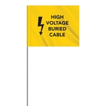 1-Color 4 x 5" Custom Marking Flag with 24" Wire Staff