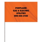 1-Color 5 x 8" Custom Marking Flag with 30" Wire Staff