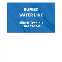 1-Color 5 x 8" Custom Marking Vinyl Flag with 36" Wire... from ASI 80228 Quinn